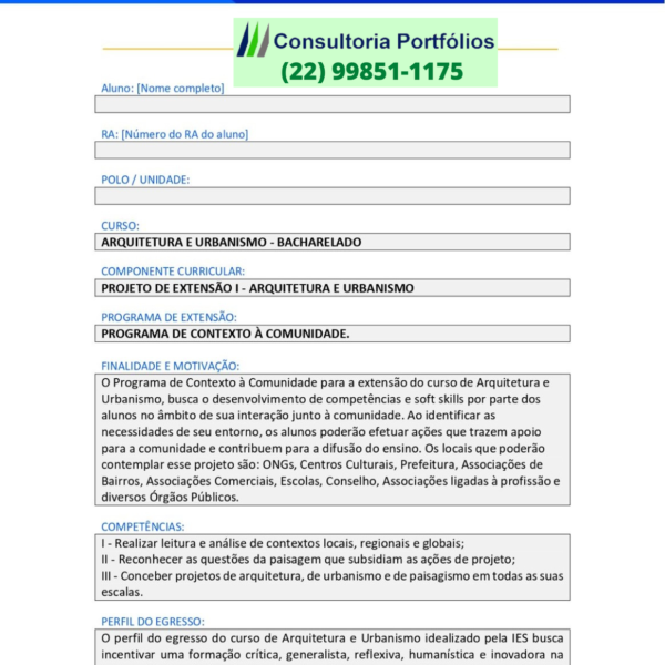 Portfólio Individual Projeto De Extensão I Serviço Social