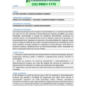 Projeto de extensão II - Coaching e Desenvolvimento Humano