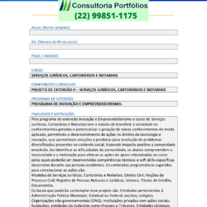 Projeto de extensão II - Serviços jurídicos, cartorários e notariais