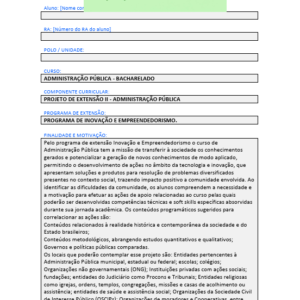 Projeto de extensão II - Administração Pública