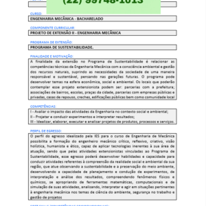 Projeto de extensão II - Engenharia Mecânica