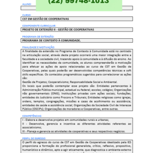 Projeto de extensão II - Gestão de Cooperativas