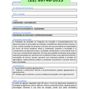 Projeto de extensão III - Agronomia