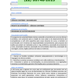 Projeto de extensão III - Ciências Contábeis