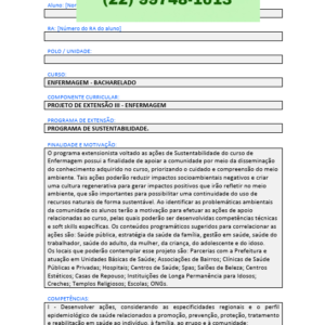 Projeto de extensão III - Enfermagem