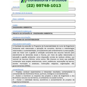Projeto de extensão III - Engenharia Ambiental