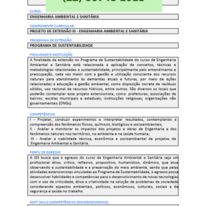 Projeto de extensão III - Engenharia Ambiental e Sanitária