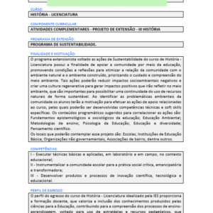 Projeto de extensão III - História