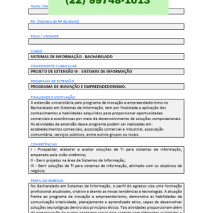 Projeto de extensão III - Sistemas de informação