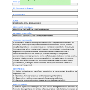 Projeto de extensão IV - Engenharia Civil